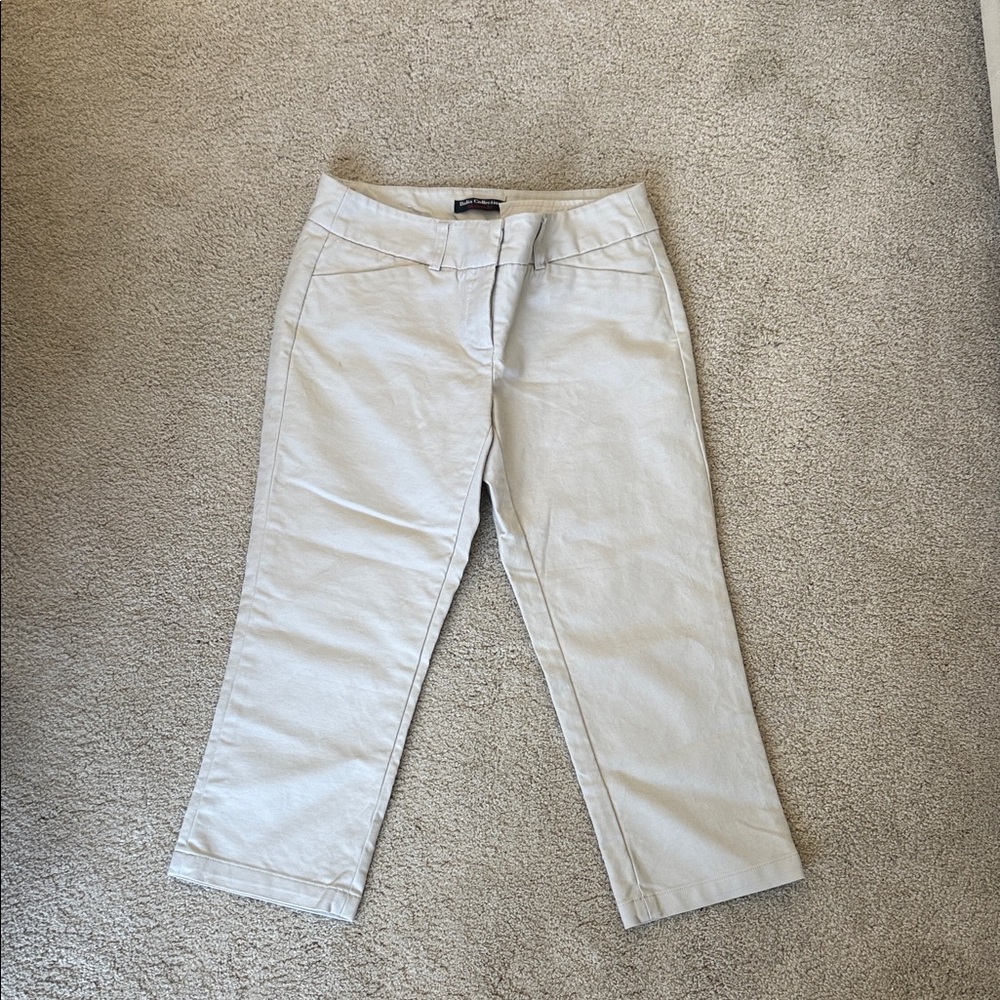 Dalia Collection Women's Light Cream Capris